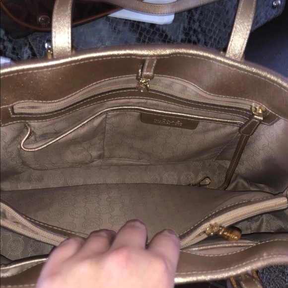Gold Michael Kors Purse - Picture 1 of 8
